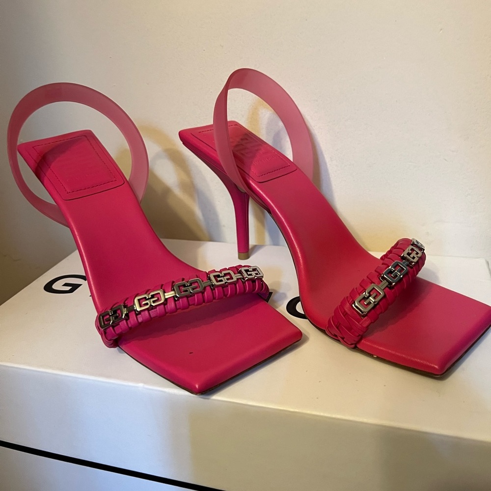 Authentic Givenchy Slingback Sandals neon pink 90mm with box and dusters bags